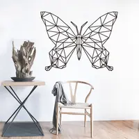 Geometric Butterfly Wall Decal Sticker Home Decor Living Room Removable Vinyl Art Idea Stickers Pure Color Animal Decals S039