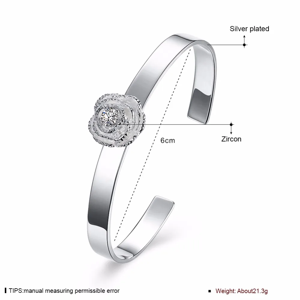 Женский серебряный браслет с подвесками в виде Розы|bracelet bracelet|bracelets forbracelets for women |