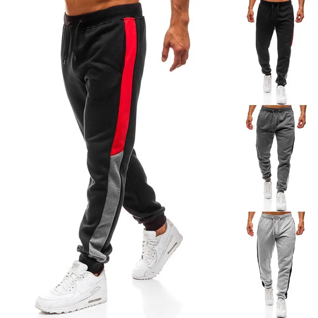 Мужские Спортивные Повседневные спортивные штаны для бега Лоскутные с карманами