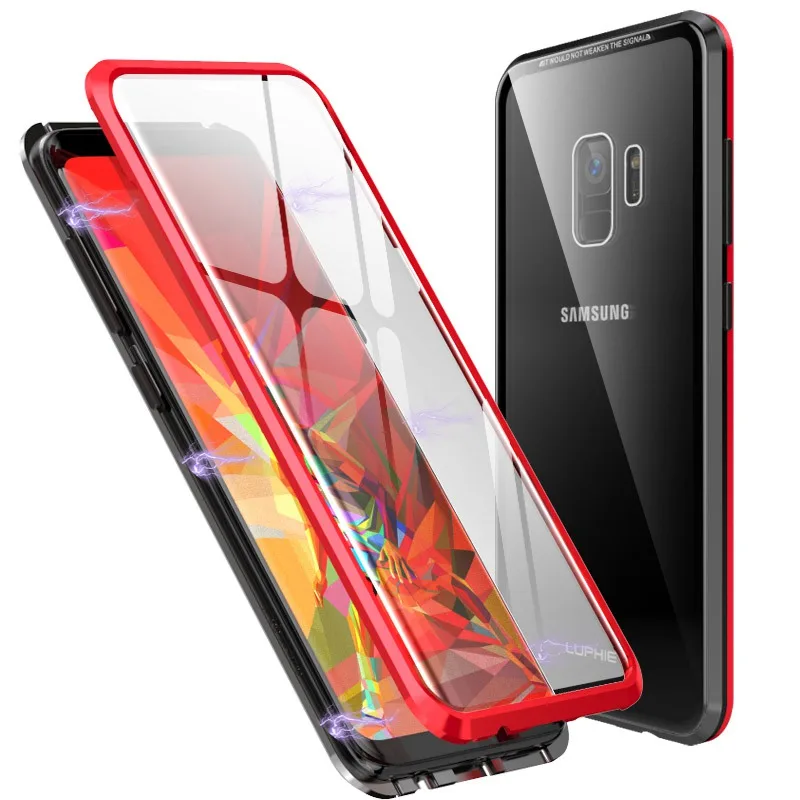 Магнитный металлический чехол с полной защитой 360 градусов для Samsung Galaxy S8 S9 S10 Plus