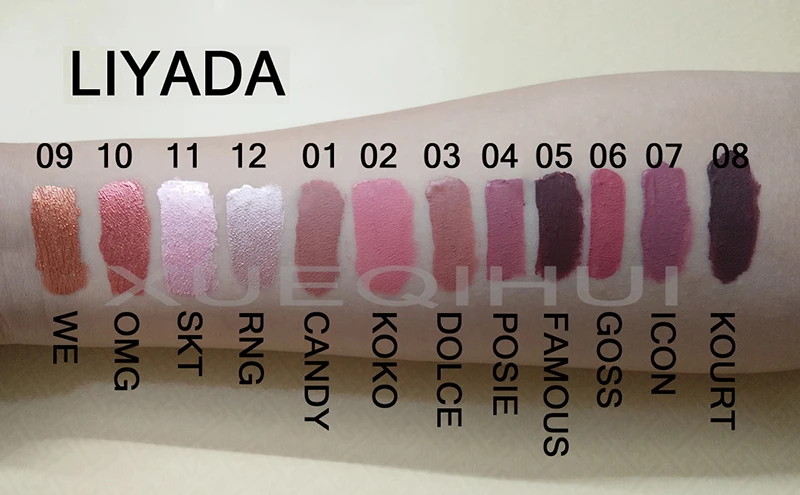 Liyada 12 единиц/лот матовая помада Долгое Водонепроницаемый Помада модные