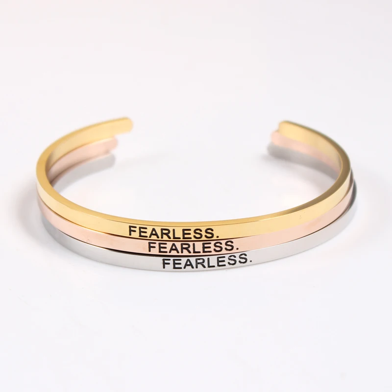 1 шт./лот браслеты из нержавеющей стали с серебряной мантрой гравировкой