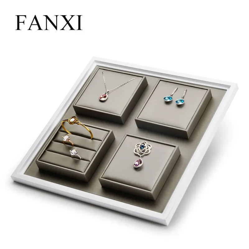 Подставка для ювелирных изделий FANXI кожаное кольцо ожерелье браслет серьги