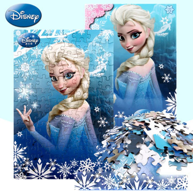 Disney princess frozen toys для детей 100 пазлов игрушки девочек 5 стилей детская игра