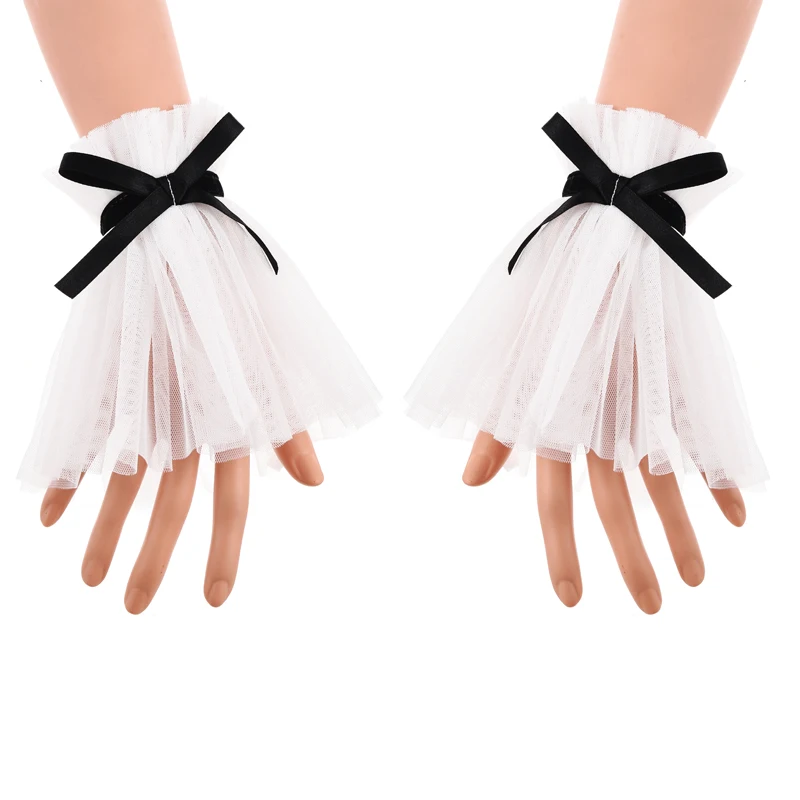 

Манжеты с кружевом в стиле панк, манжеты на запястье в викторианском стиле, галстук-бабочка, готические манжеты, наручники в стиле "Лолита", аксессуары для косплея