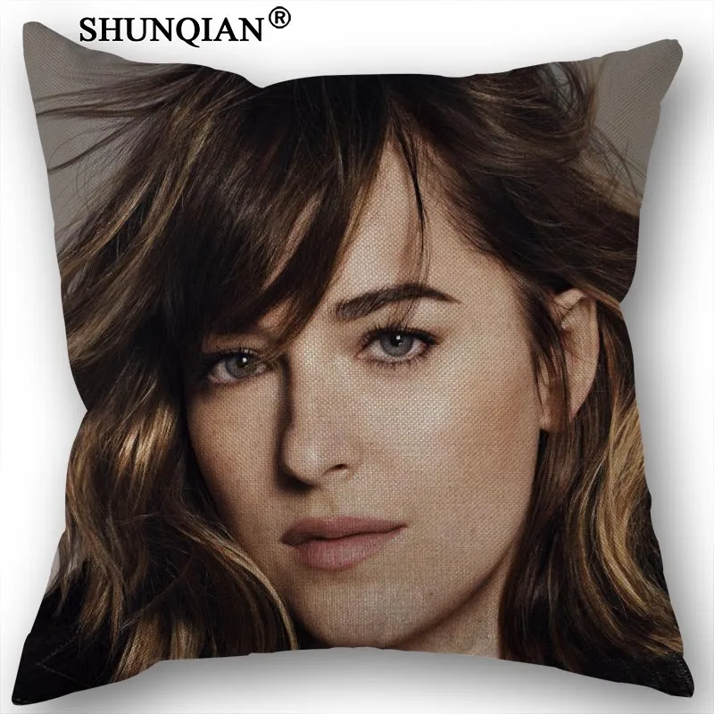 

Linen Cotton Pillowcase Dakota Johnson Pillow Cover Home Textiles Decorative Pillowcase Customize Gift 45x45cm one side