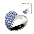 С украшением в виде кристаллов красные, синие золото 6 цветов любящее сердце Usb 2,0 флеш-накопитель 4 ГБ 8 ГБ оперативной памяти, 16 Гб встроенной памяти, карта памяти 32 Гб Цепочки и ожерелья Usb флэш-накопители подарок для девочек