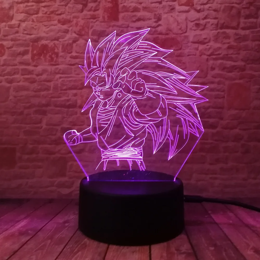 Luminaria Dragon Ball Z Super Saiyan 3d лампа с обезьяной Сон Гоку светодиодная 7 меняющимися