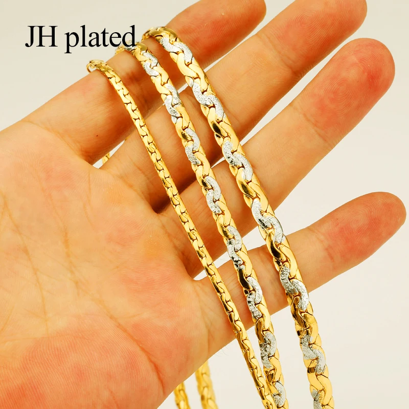 JHplated 4 мм/5 мм/6 мм Ожерелье для женщин/мужчин Золотой Дубай женская цепочка африканские ювелирные изделия