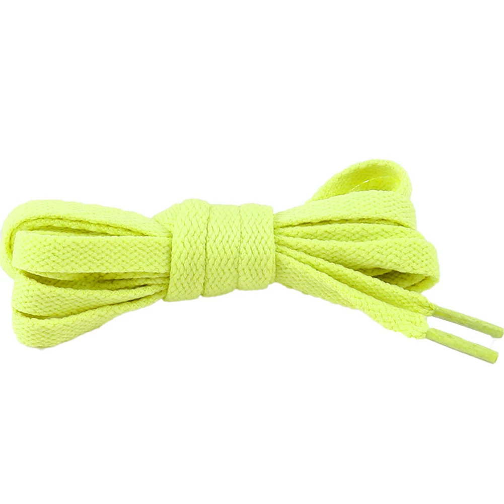 Fluorescent Yellow 1 пара женских, мужских, детских кроссовок на плоской подошве, беговые шнурки, спортивные, походные, прогулочные, повседневные шнурки, эластичные шнурки, белые шнурки - Цвет: Fluorescent Yellow