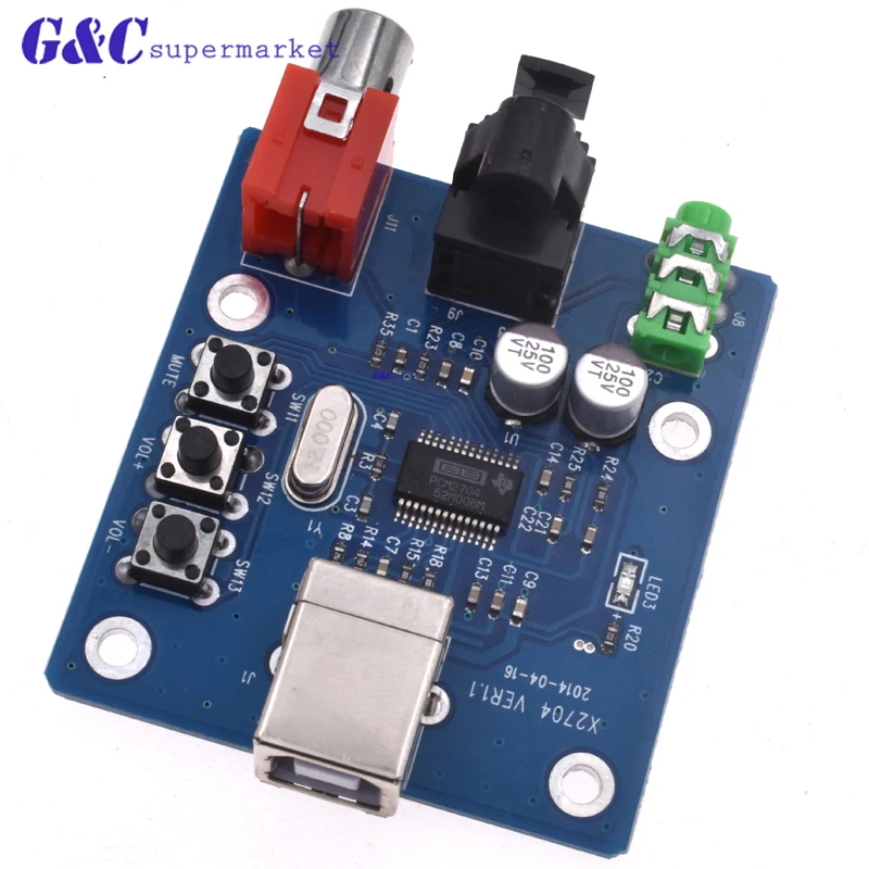 PCM2704 USB DAC мощность волоконно оптический коаксиальный аналог выход для Raspberry Pi