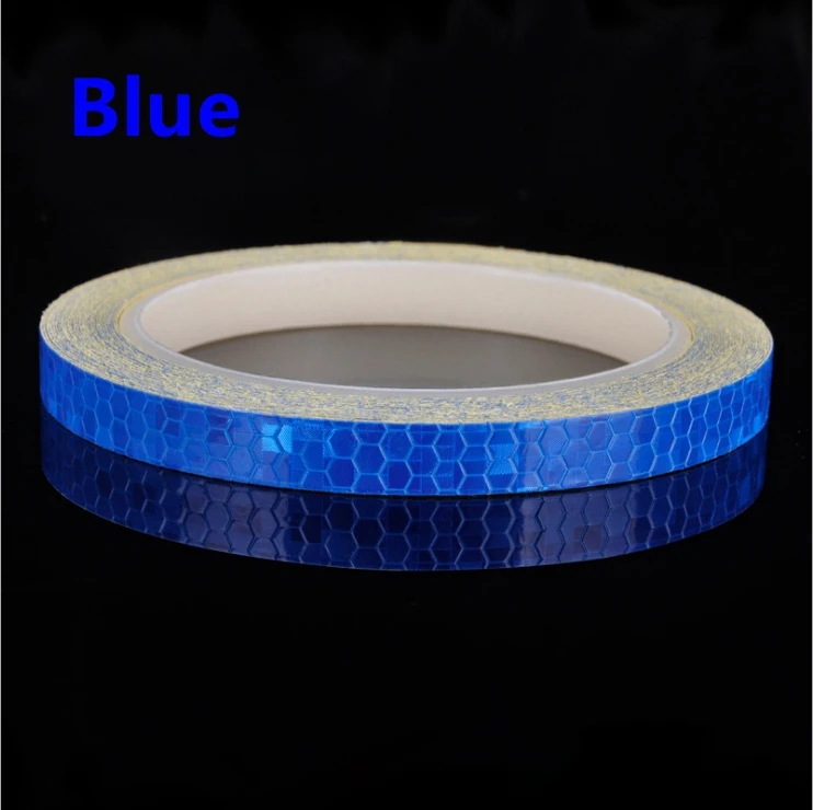 Blue Аксессуары для велосипеда светоотражающие наклейки мотоцикл велосипедный отражатель велосипед Велоспорт безопасности колеса наклейка на обод лента безопаснее - Цвет: Blue