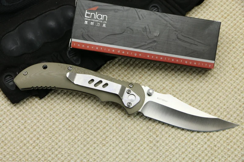 ENLAN EW080-1 Folding Knife 8Cr13Mov Blade G10 Handle Gift knife outdoor hunting camping pocket fruit knives EDC Tools | Инструменты