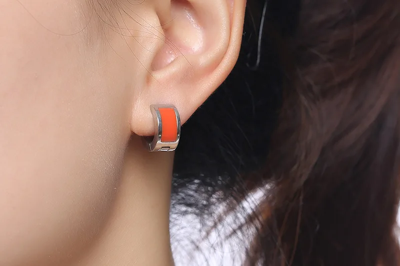 Новинка 2017 модные трендовые женские серьги-кольца Красного/синего цвета с