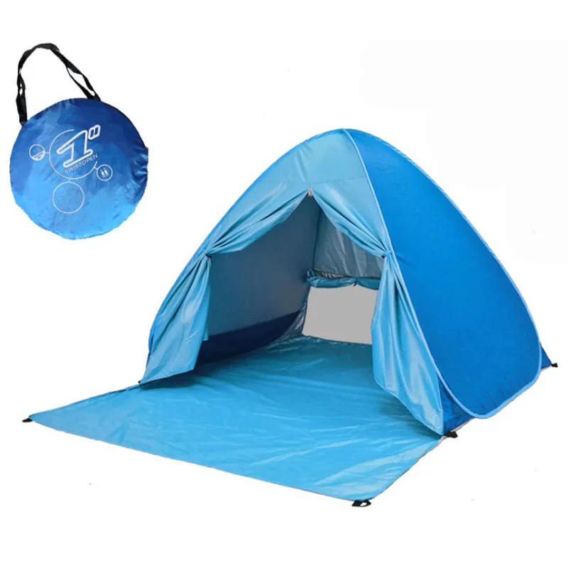 

XL Size Pop Up Automatically Set Up Camping Beach Tent with Curtain Quickly Open Outdoor UV50+ Protection Portable Beach Tent