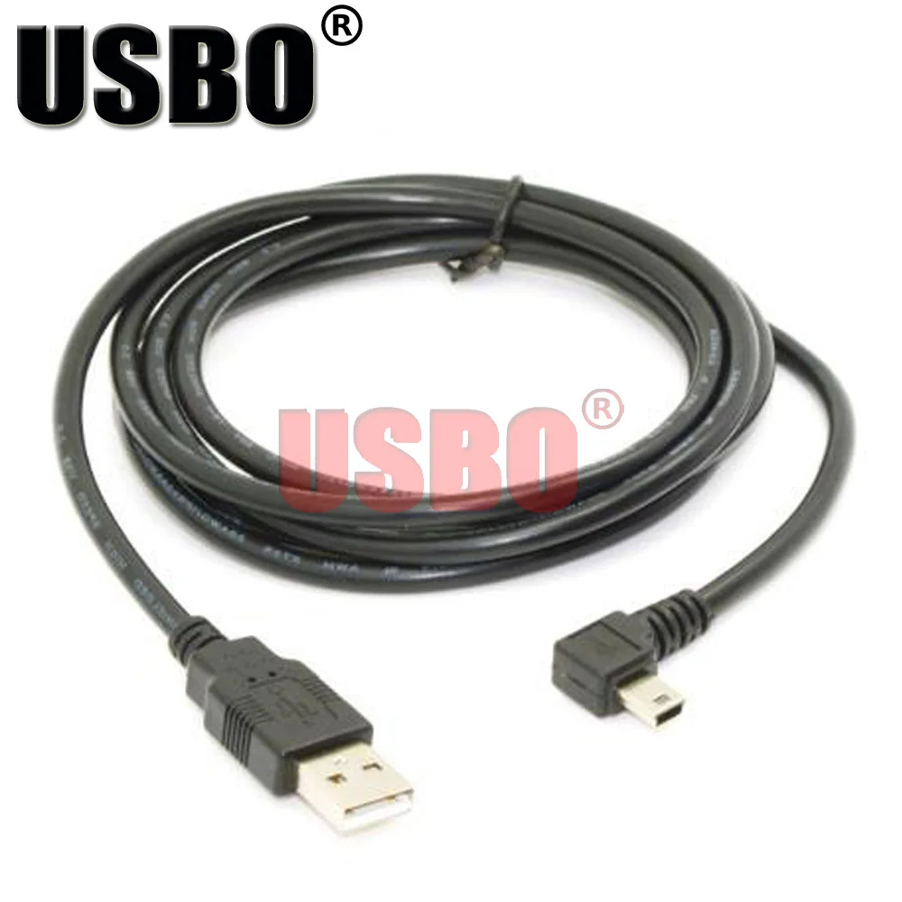 High quality Elbow black 0.5M 1.5M USB data extension line 90 degree elbow 2.0 male to Mini hard disk phone cable | Электроника