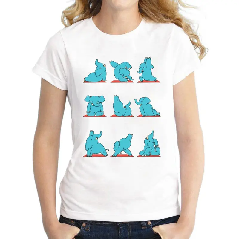 Женская футболка с коротким рукавом FJUN белая и принтом в виде собак|t-shirt women