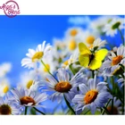 Алмазная 5d Вышивка сделай сам, картина с цветами и бабочками, вышивка крестиком, полноразмерная мозаика стразы, украшение для дома