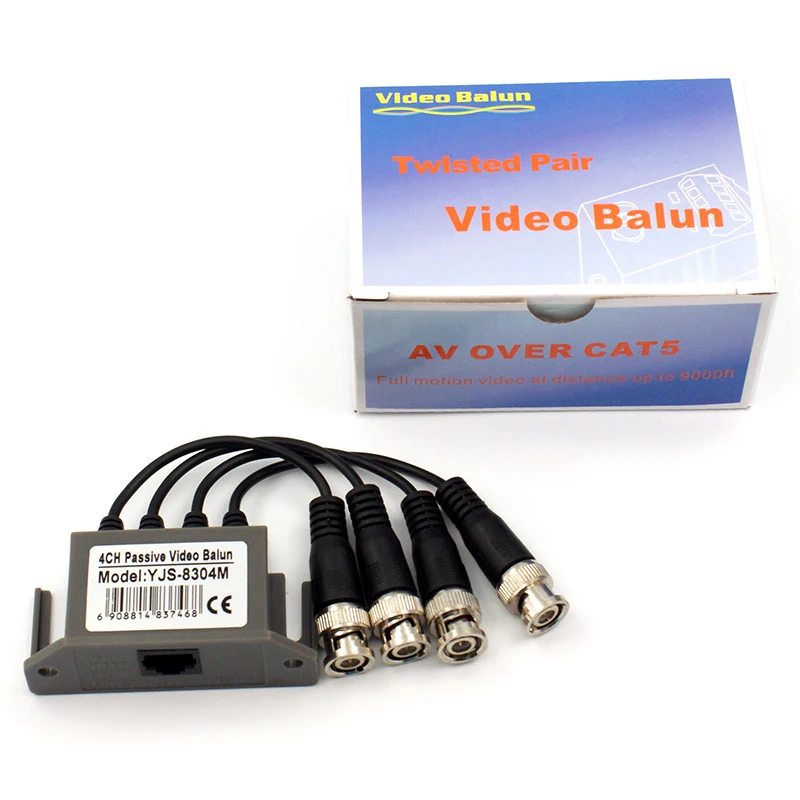 Бесплатная доставка BNC UTP Пассивный Видео балун transceive 4CH канала пассивный видео