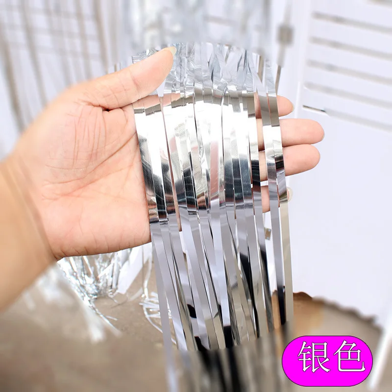 2 м 3 мерцающие Блестки из фольги с бахромой занавески для фотосъемки Декорации