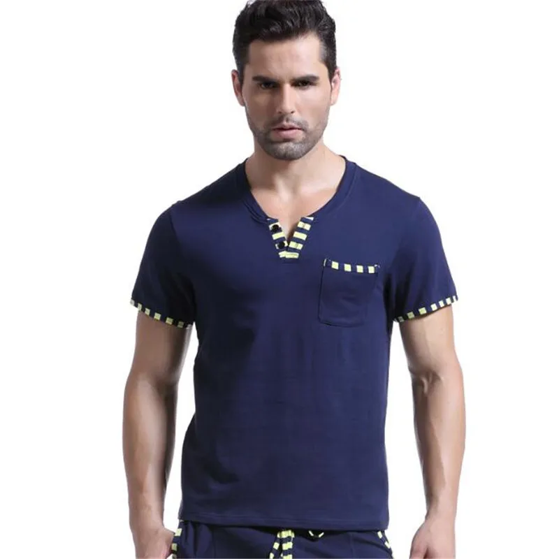 

Men's Home Cotton Casual Wear,Men's V-neck Short-Sleeved Shirt,Men's Sleep Tops