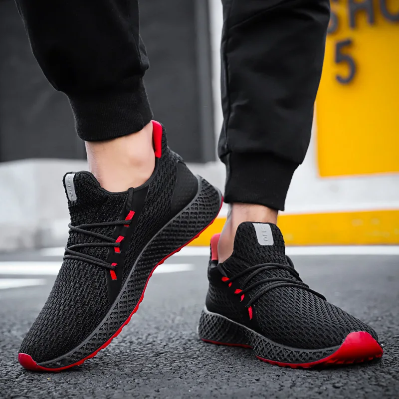 Hot Men Casual Sneakers Shoes 2019 New Breathable Mesh Trainers Lace Up Male Vulcanized Fashion | Обувь