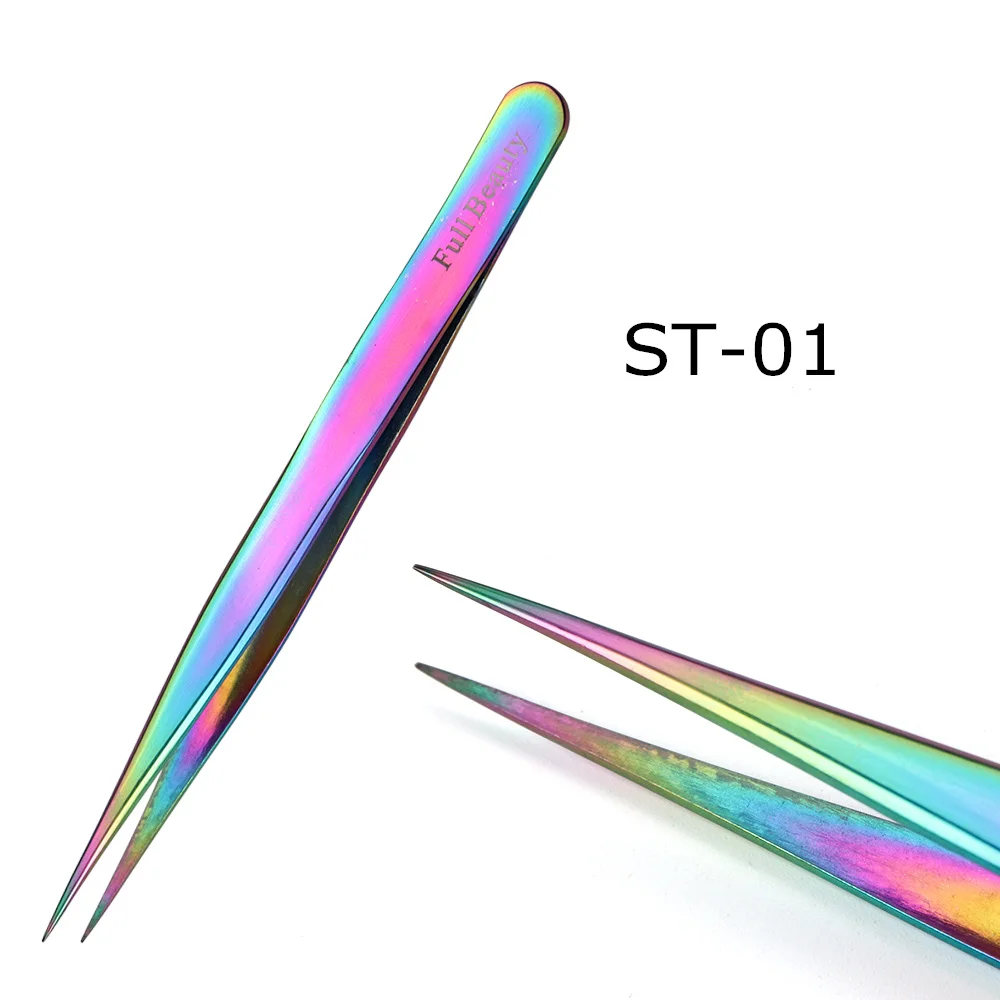 1 шт Изогнутые Прямой пинцет Радуга ресниц наращивание ногтей Декор сборщик для