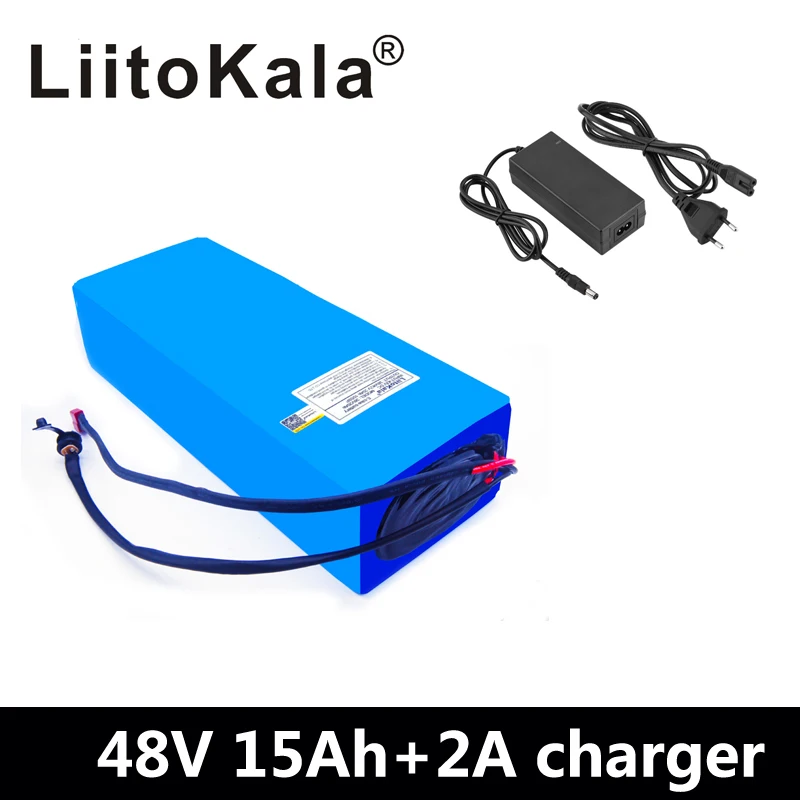 LiitoKala 48 В 15ah 48 В аккумулятор 48 В 15AH 1000 Вт Аккумулятор для электрического велосипеда 48В 15ah литий-ионный аккумулятор 30A BMS и 2A зарядное устройство