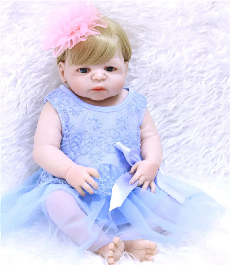 Кукла реборн силиконовая 22 дюйма виниловая младенец подарок принцессе|reborn baby doll