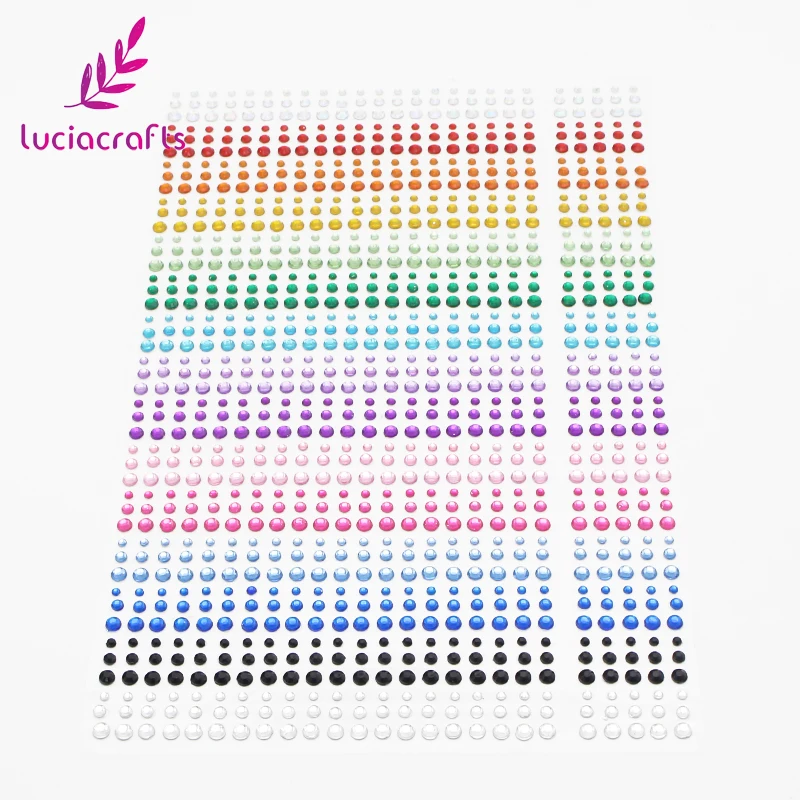 Lucia crafts 3/4/5 мм, Фурнитура для бижутерии, самоклеющиеся красочный камень наклейки со стразами Скрапбукинг 1 лист C0801
