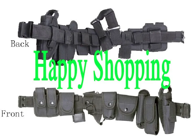 Multifunctional outdoor Training Police duty belt Security Belts Holster Magazine Pouch Set Black Airsoft Hunting Belt | Спорт и