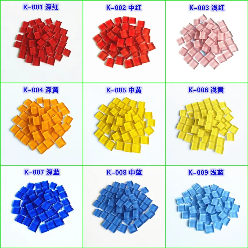 300 г/лот 10x10 мм Разноцветные квадратные стеклянные мозаичные плитки для рукоделия