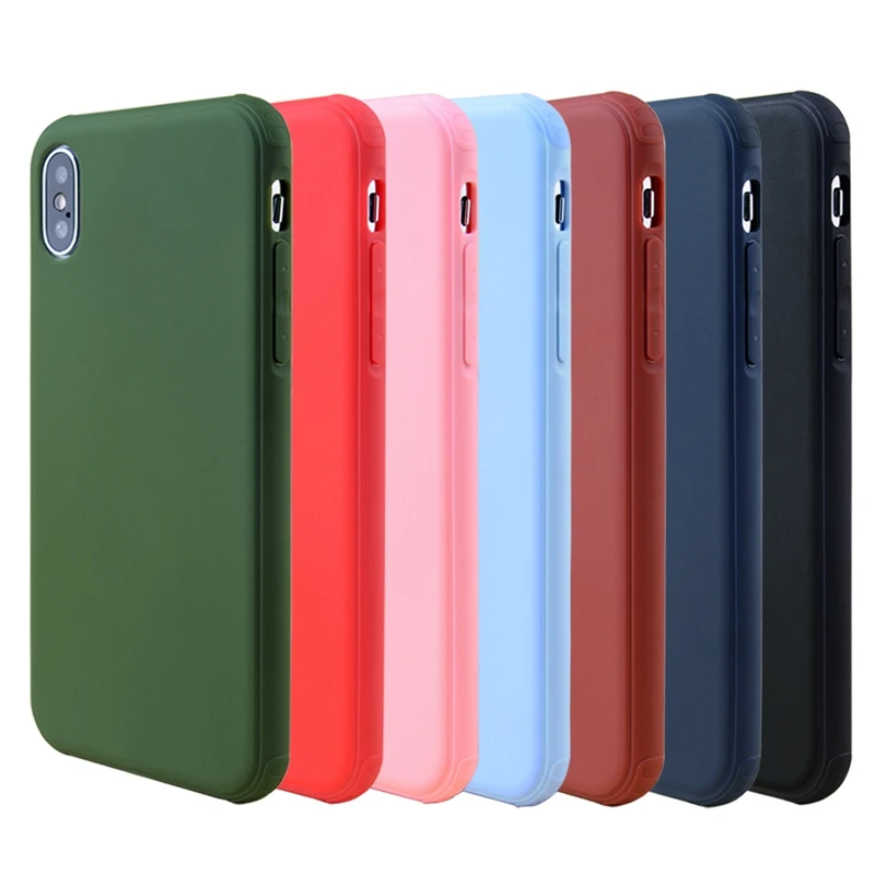 Coque для iPhone 7 Plus чехол 360 сплошной цвет силиконовый телефона iPhone7 6 S 8 X 10 Чехол