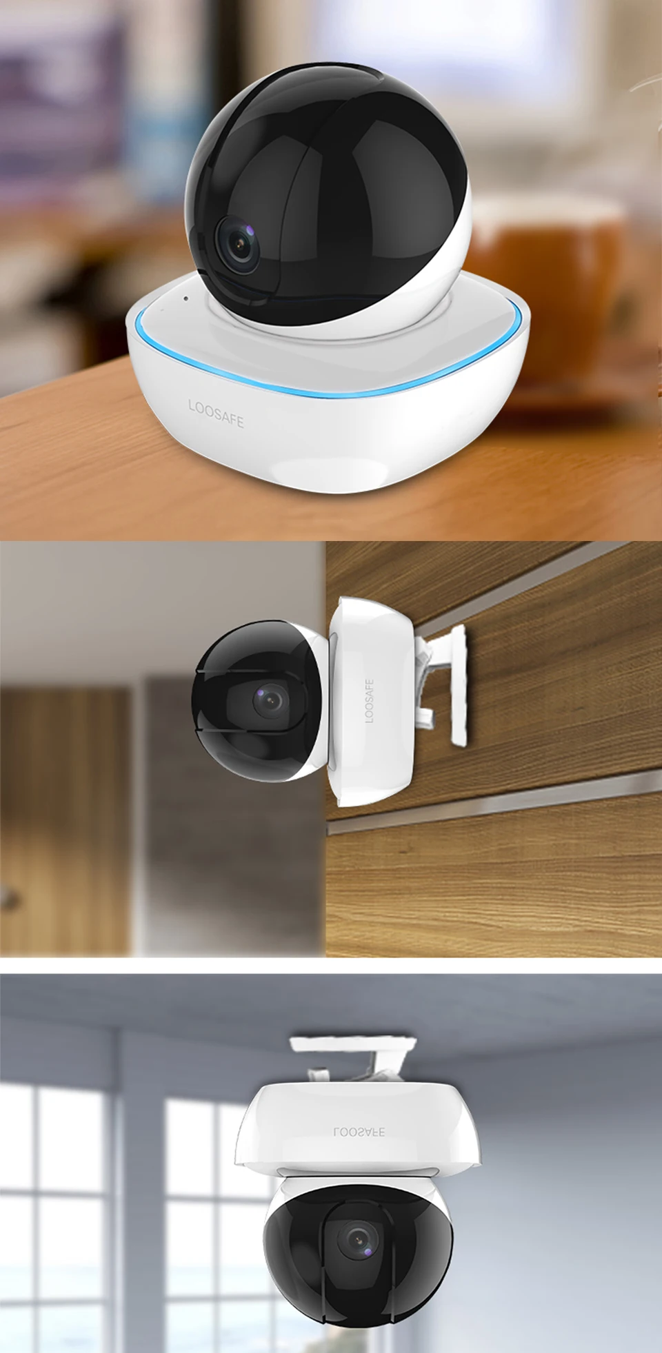 LOOSAFE wifi Беспроводная ip-камера безопасности 1080P Домашняя безопасность Автоматическая сигнализация для отслеживания ИК видеонаблюдения CCTV Wifi камера