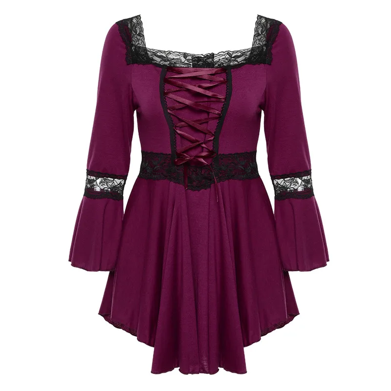 2018 Лето ретро Винтаж Дамы лоскутное кружевное платье с оборками платья для