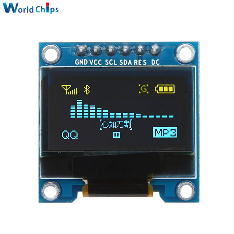 Цифровой SSD1306 OLED дисплей 0 96 дюйма SPI I2C 6 контактов интерфейс 12864 Синий/Белый ЖК
