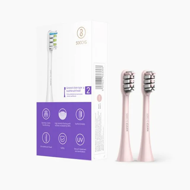 2PCS Pink Xiaomi Soocare X3 2 шт SOOCAS сменная электрическая зубная щетка головка для SOOCAS/Xiaomi Mijia SOOCARE X3 головка щетки горячая распродажа - Цвет: 2PCS Pink