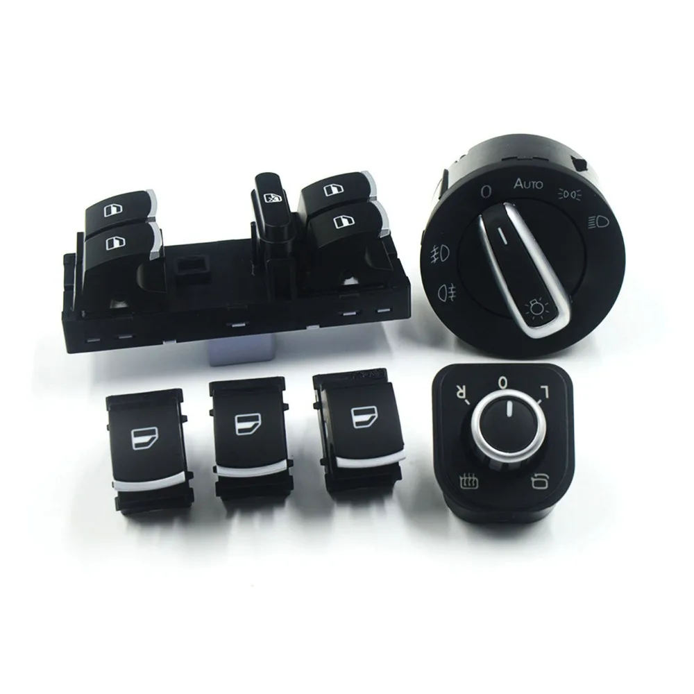 Хромированный переключатель стеклоподъемника фары VW Passat B6 Tiguan Jetta Golf MK5 MK6 CC 5ND941431B
