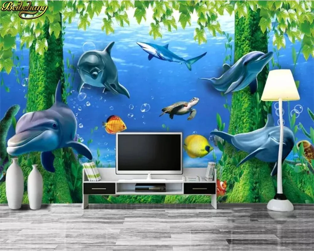 Фотообои beibehang на заказ Фреска мечты подводная Сказочная страна 3D дельфин фон для