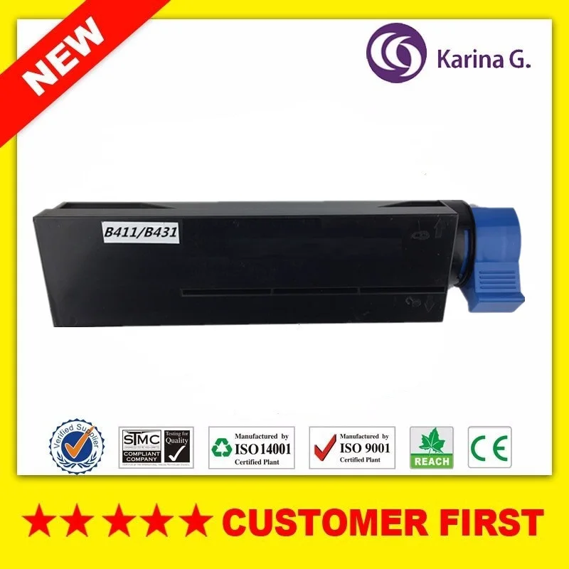 1 шт. восстановленный для OKI B431 B411 черный тонер картридж Okidata MB461 MB471 MB491 и т.