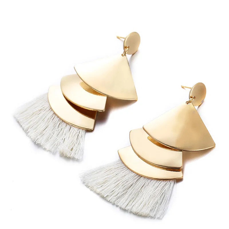 AY Bohemia Tassel Earrings Fashion Ladies Temperament Drop Round Alloy Vintage Handmade Jewelry Gift Women's | Украшения и
