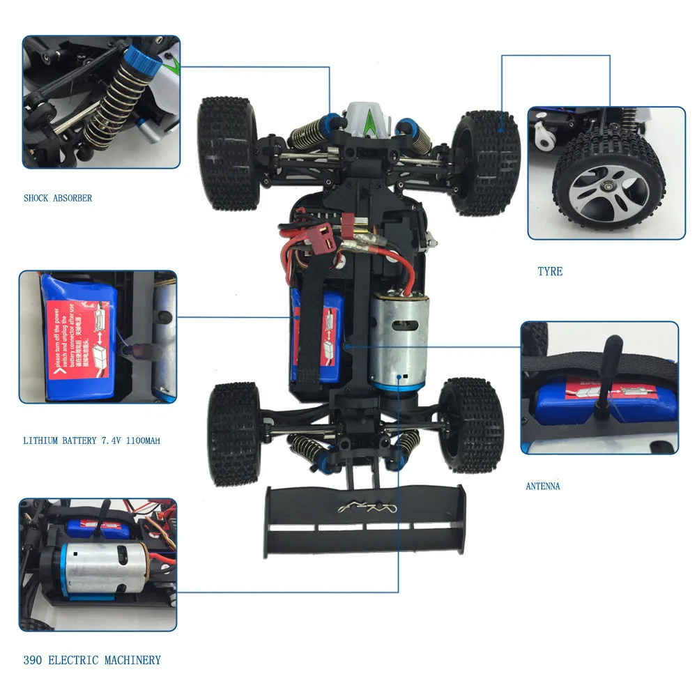 Гоночный автомобиль Wltoys A959B Модернизированный 540 щеточный двигатель высокая скорость 70 км/ч 1:18 4D 2,4G RC автомобиль T709