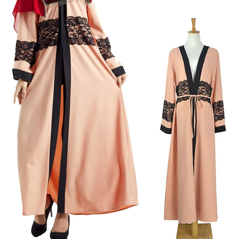 Женское платье макси с длинным рукавом марокканского Caftan исламского