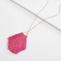 zwpon 2019 new long chain triangle tassel necklace for women fashion bohemian necklace pendant jewelry wholesale