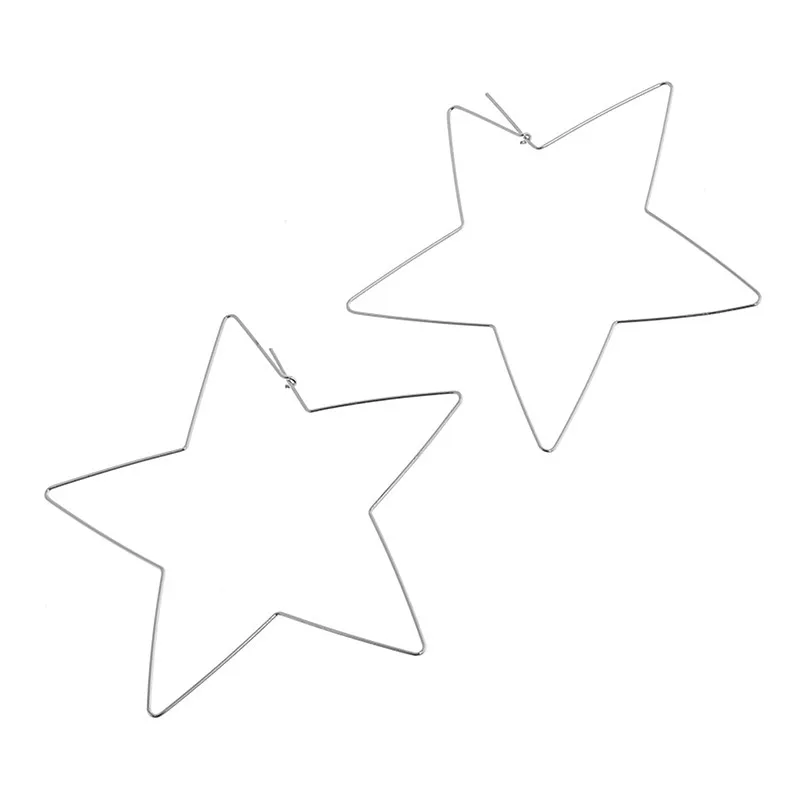 Простой кулон пентаграмма серьги золотого цвета с геометрическим принтом Big Star