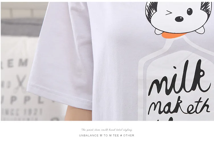 Милый хлопковый пижамный комплект с Микки Маусом для женщин лето 2019 свободные