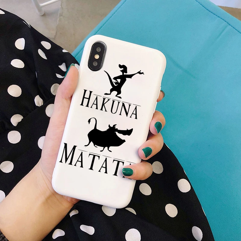 Hakuna Matata Король Лев Тимон Мягкий силиконовый чехол для телефона чехол для iPhone 5 5S SE 6 6s 7 8 plus X Xs XR max pumbaa simba - Цвет: W-1335