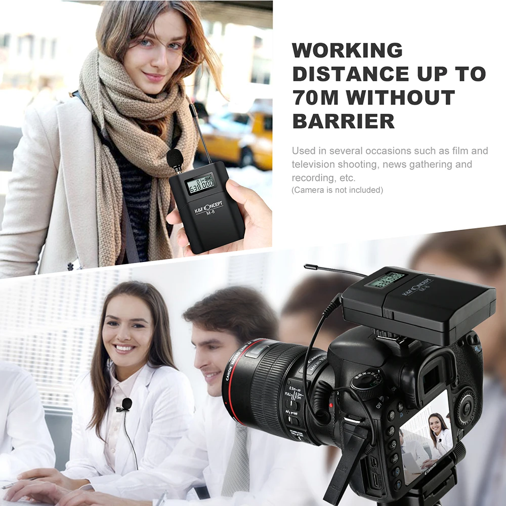 K &amp F CONCEPT M-8 UHF беспроводной микрофон с отворотом Lavalier Mic w/приемник передатчика