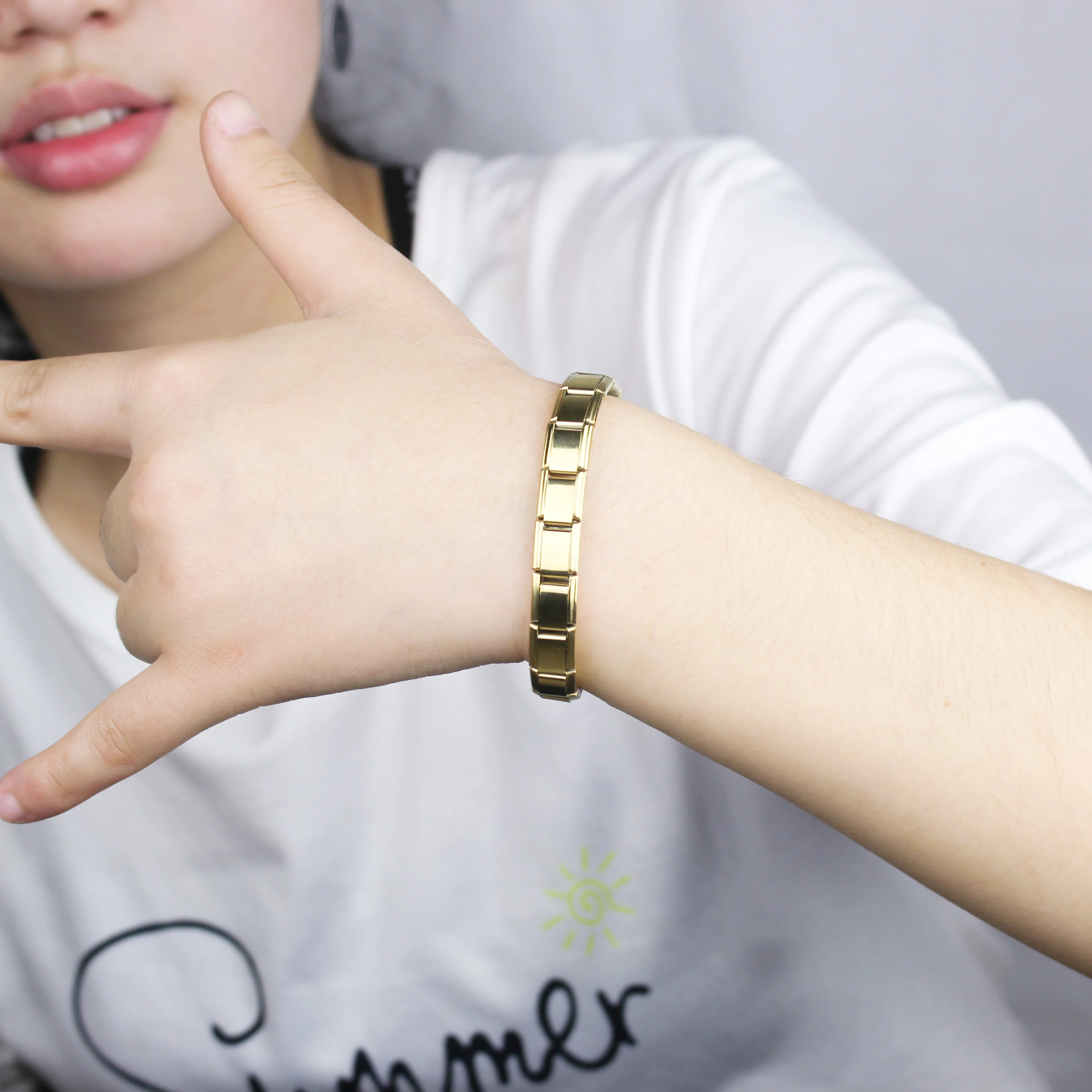 Браслет Fyour из нержавеющей стали с подвесками шириной 9 мм подходит для женщин