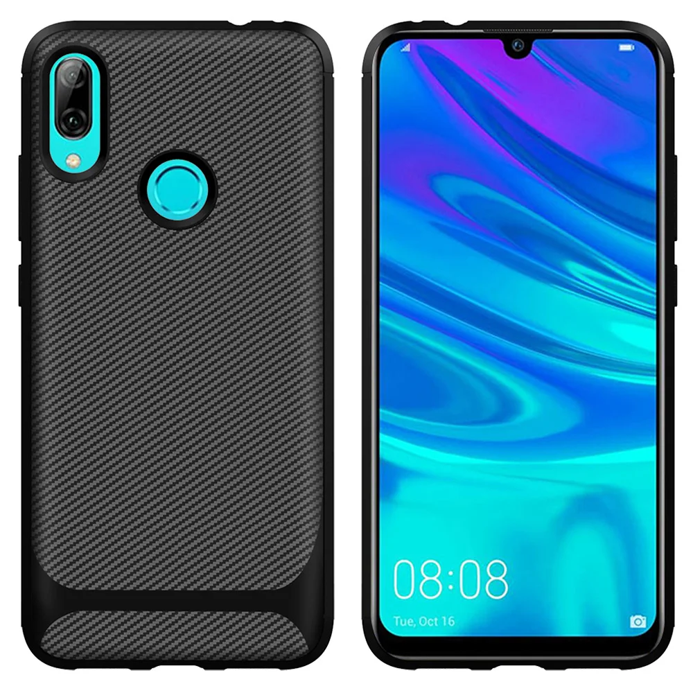 GKK чехол из углеродного волокна для Huawei P smart 2019 мягкий ТПУ усиленный слой анти-шок